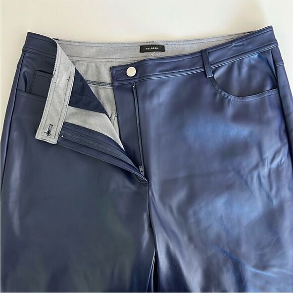 New Halogen® 5-Pocket Faux Leather Pants in Classic Blue Size 16 - Picture 4 of 11